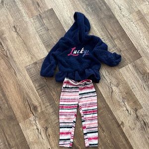 Lucky brand 24 months plush hoodie and pant set
